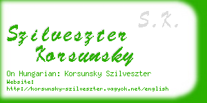 szilveszter korsunsky business card